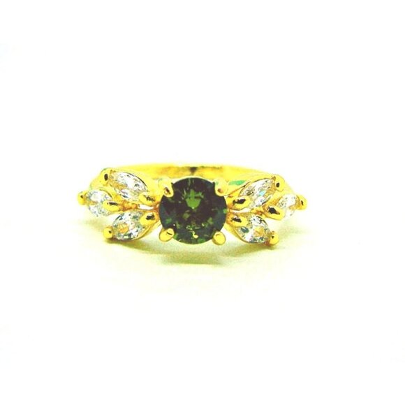 Womens 925 European American Artificial Emerald Zircon Gemstone Fashion Ring 8 - Picture 3 of 8